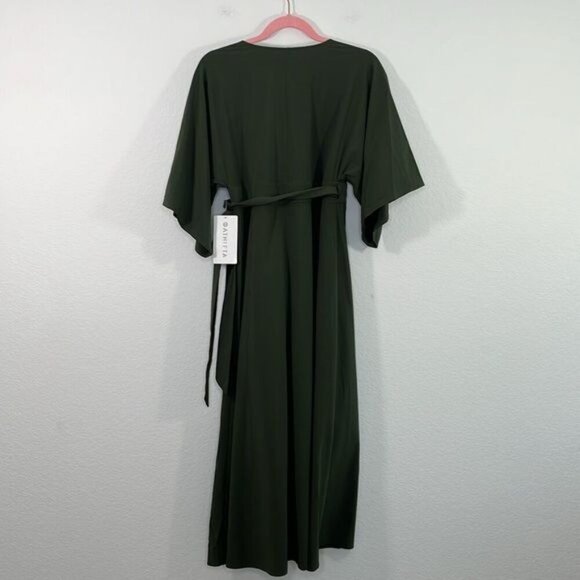 Athleta NWT Calistoga Coverup‎ Wrap Dress Olive Green size Small - Picture 5 of 8